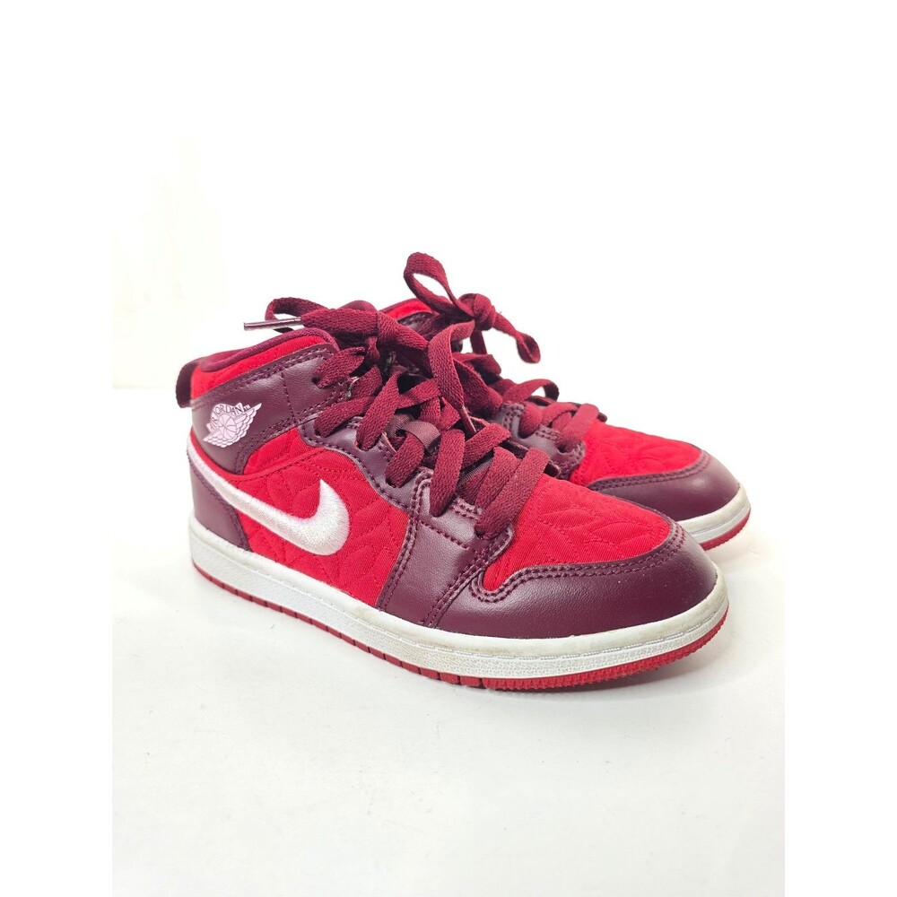 Air Jordan 1 Mid SE TD 'Red Quilted' Style Code AV5173-600 Toddler Size 13c